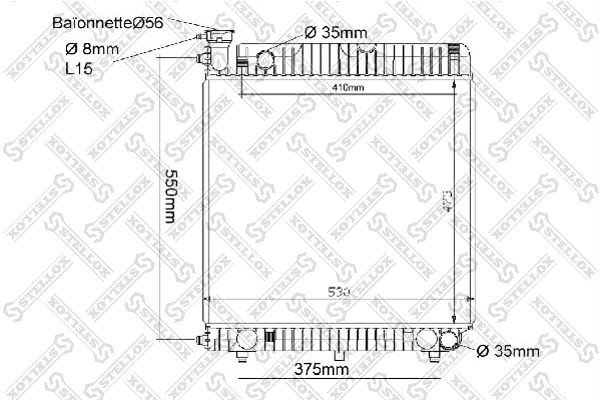 радиатор системы охлаждения!\ MB T1 2.3D-3.0D 77> 10-25035-SX STELLOX