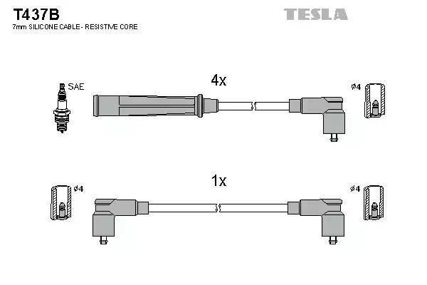 к-кт проводов!\ BMW E21/E30/E28 1.5-1.8 M10 80-88 T437B TESLA