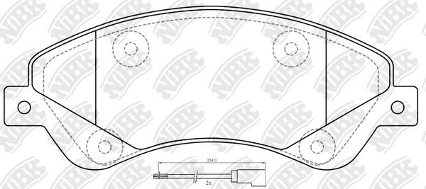 Колодки тормозные FORD Transit (06-) передние (4шт.) NIBK PN0505W NIBK