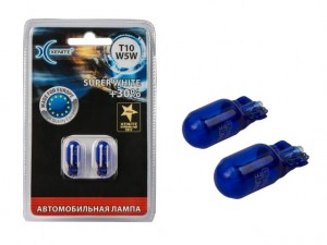 Лампа 12V W5W T10W W2.1x9.5d +30% 4000K блистер (2шт.) Super White XENITE 1007060 XENITE