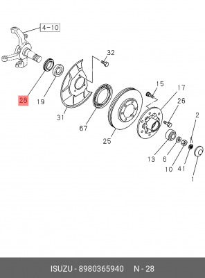 Сальник подшипника ступицы 8980365940 8-98036-594-0 ISUZU