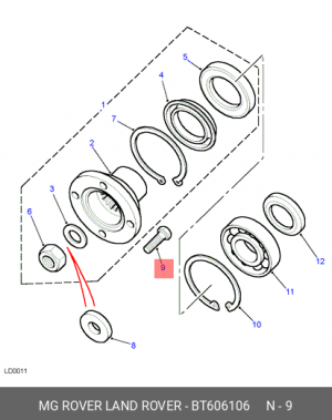 болт раздаточной коробки!\ Land Rover Discovery/Defender 87-06/Range Rover 94-01 BT606106 LAND ROVER