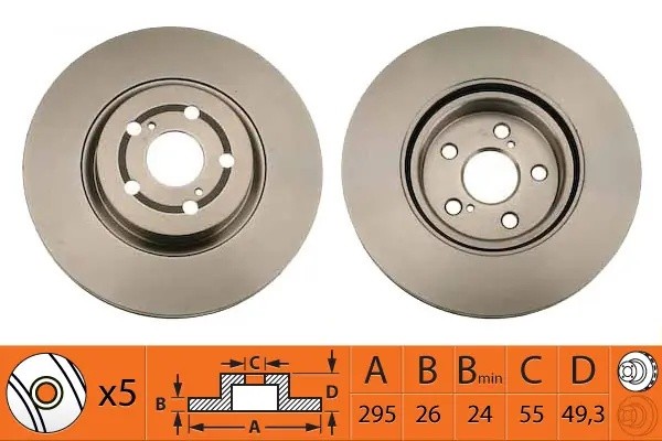 Диск тормозной передний TOYOTA AVENSIS 2.0-2.4 03- BR21138T BR21138T SB NAGAMOCHI