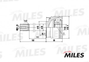 ШРУС наружный NISSAN TERRANO 2.7TD 94- (GKN 304912) GA20339 GA20339 MILES