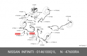 Заклепка 01461-00Q1L 0146100Q1L NISSAN