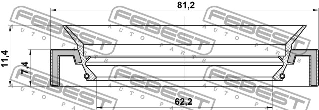 Сальник ступичный передний (64x81x7.4x11.4) 95HAY-64810711X 95HAY-64810711X FEBEST