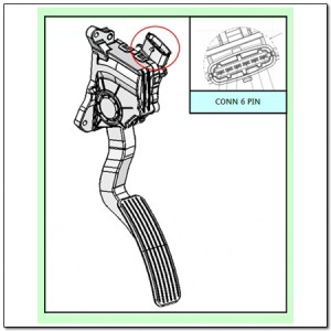 Педаль акселератора SSANGYONG Rexton (04-),Rodius (04-) (D27,E23//32) электронна 2055008D10 SSANG YONG