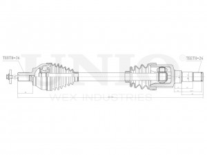 Привод в сборе передний левый CVJ-10115 UNIO