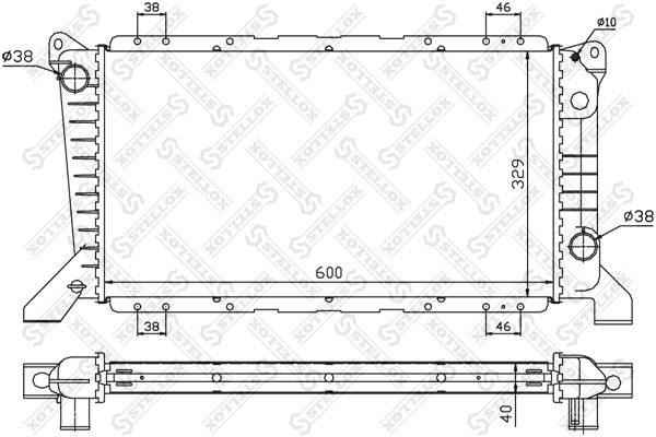 радиатор системы охлаждения!\ Ford Transit 2.5D 94-00 10-25056-SX STELLOX
