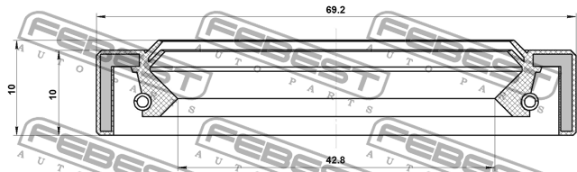Сальник коробки скоростей NISSAN PATHFINDER R51 05-14 95IAS-44691010X 95IAS-44691010X FEBEST