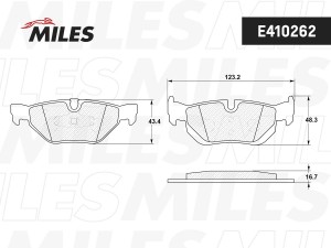 Колодки тормозные задние (без датчика) (Смесь Low-Metallic) (BMW E81/E87/E90/E91 E410262 MILES