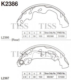 Колодки торм. бараб. TOYOTA YARIS,SUZUKI SWIFT,OPEL AGILA,CITROEN C1 01- K2386 K2386 MK KASHIYAMA