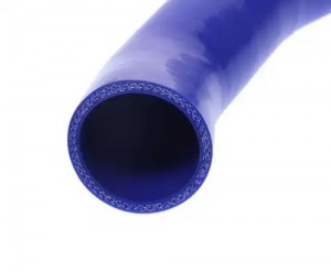 Патрубок МАЗ-5440А9,6430А9 радиатора верхний (L=525мм,d=49) синий силикон MEGAPO 13016195 MEGA POWER