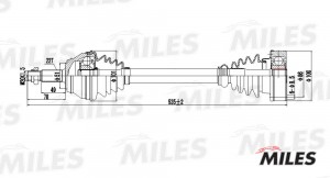 Привод в сборе левый VW G3/PASSAT 1.8-2.0 88-98 (GKN 301241) GC01129 GC01129 MILES