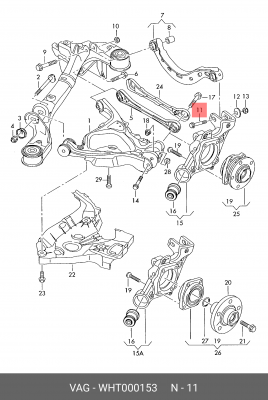 Болт VW AUDI SKODA эксцентриковый OE WHT 000 153 VAG
