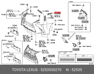 КРОНШТЕЙН БАМПЕРА 52575-48050 52535-30270 TOYOTA