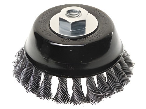 Кордщетка для УШМ "чашка" 125мм витая сталь ROCKFORCE RFBWC105 ROCK FORCE