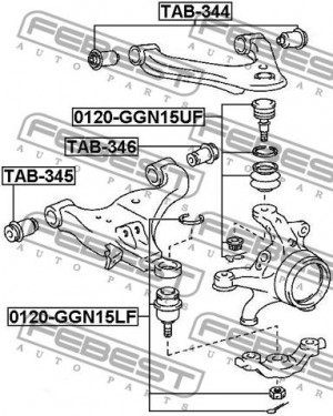 Сайлентблок переднего верхнего рычага TAB-344 FEBEST