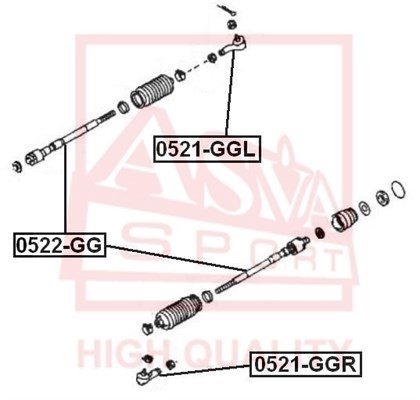 НАКОНЕЧНИК РУЛЕВОЙ ЛЕВЫЙ MAZDA 0521GGL 0521-GGL ASVA