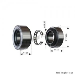 комплект подшипников передней ступицы колеса 68x125x61 Volvo FH/FM 900.362 MANSONS