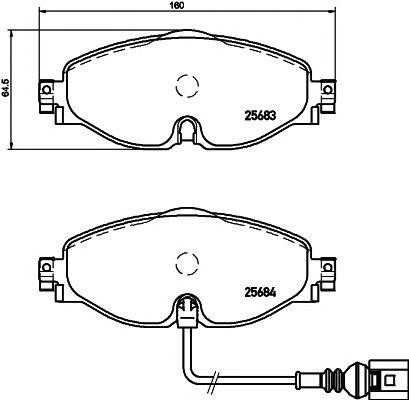 Колодки тормозные VW Golf (12-) AUDI A3 (12-) передние (4шт.) TEXTAR 2568301 TEXTAR