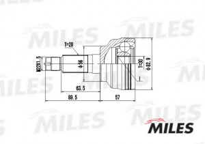 ШРУС наружный MAZDA 626 1.8/2.0 97-02 (GKN 303371) GA20228 GA20228 MILES