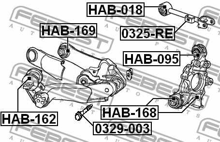 Рычаг задн подвески HONDA CR-V RE3/RE4 2007-2012 0325-RE 0325RE FEBEST