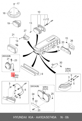 Фонарь зад. пр. (пов+с/с+габ+з/х) GRANBIRD AA92A50740A HYUNDAI KIA