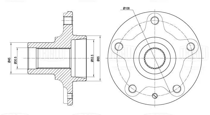Ступица для а/м Exeed TXL (21-) (перед.) (MR 2710) MR 2710 TRIALLI