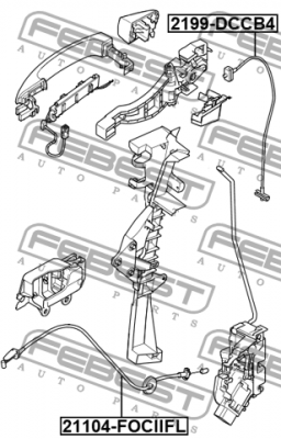 Трос внеш учки замка двери FORD FOCUS II 2199-DCCB4 2199-DCCB4 FEBEST