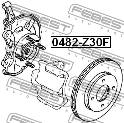 Ступица в сборе передняя MITSUBISHI COLT 04- 0482-Z30F 0482-Z30F FEBEST