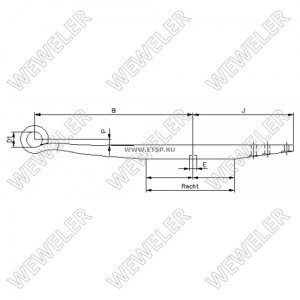 полурессора однолист. !1/51x100x51 575/295/50/70 S30\BPW F179Z205ZA75 WEWELER
