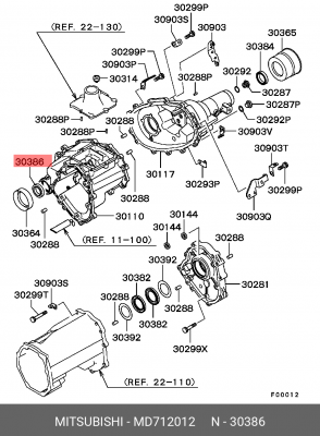 Сальник раздаточной коробки MITSUBISHI L200/Delica/Pajero II/PS I mot.2,5TD MITS MD712012 MITSUBISHI