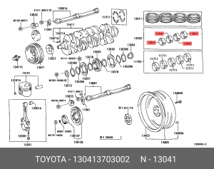 Вкладыши шатунные 13041-37030-02 TOYOTA