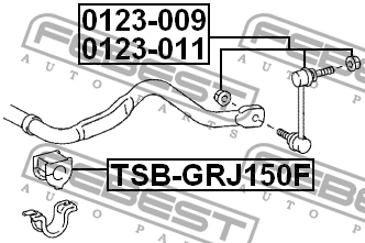 Втулка переднего стабилизатора D28 TSB-GRJ150F FEBEST