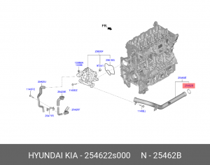 УПЛОТНИТЕЛЬНОЕ КОЛЬЦО СИСТЕМЫ ОХЛАЖДЕНИЯ 25462-2S000 254622S000 HYUNDAI KIA