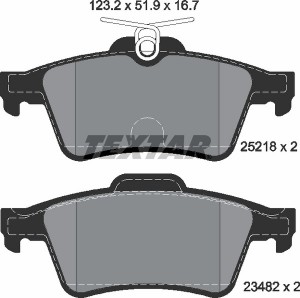 Колодки тормозные FORD Focus 2 MAZDA 3 VOLVO OPEL Vectra C задние (4шт.) TEXTAR 2521801 TEXTAR