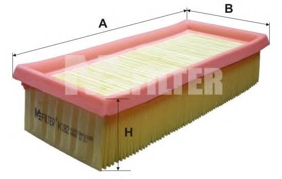 фильтр воздушный !\VW Caddy/Golf/Jetta/Scirocco 1.5/1.6/1.8 <93 K182 MFILTER AUTOMOTIVE FILTERS