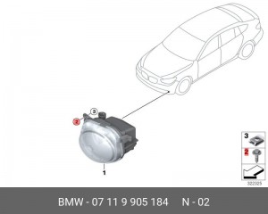 Самонарезающий винт 07119905184 07 11 9 905 184 BMW