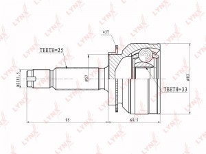 ШРУС наружный подходит для MITSUBISHI Outlander / Airtrek (CU2W) 2WD 03-07 CO-36 CO-3640A LYNXAUTO