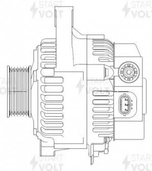 Генератор для а/м Toyota Corolla (01-) 1.4i/1.6i 80A (LG 1902) LG 1902 START VOLT