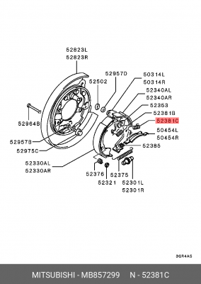 ПРУЖИНА ВОЗВРАТНАЯ ЗАД.БАРАБ.КОЛОДОК MB857299 MB857299 MITSUBISHI