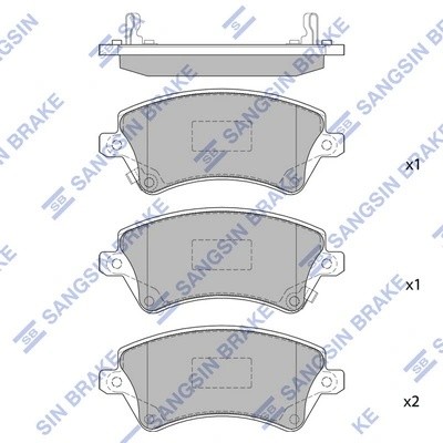 Колодки тормозные TOYOTA COROLLA (E12) 1.4/1.6/1.8/2.0 0002/02 передние SP1502 SP1502 SANGSIN