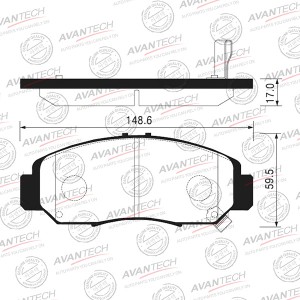Колодки тормозные дисковые Avantech передние (противоскрипная пластина в компл.) AV581 AVANTECH