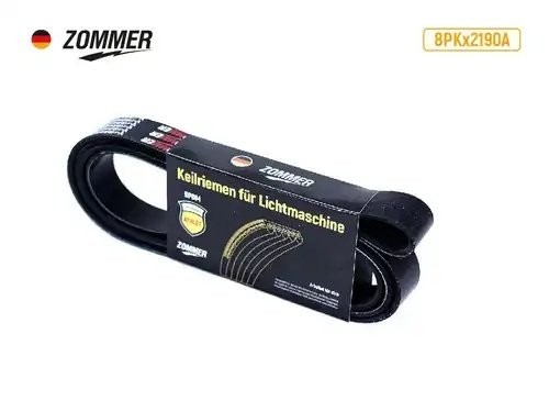 Ремень 2190 (8PK) генератора дв. Cummins ISF 3.8L Валдай 3310 EPDM 8PK2190A ZOMMER