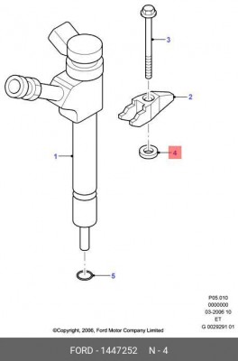 кольцо уплотнительное форсунки!\ Ford all 1 447 252 FORD