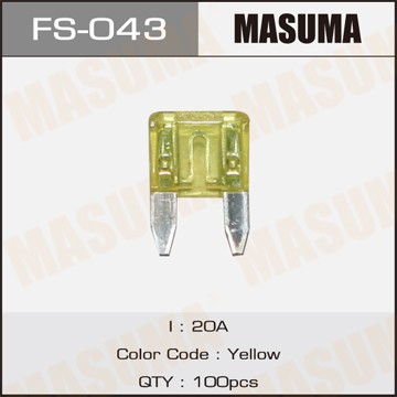 предохранитель! mini 20A, 1 шт.\ FS-043 MASUMA