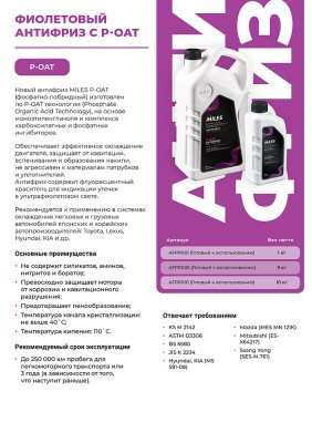 Заменен на AFXR005 Антифриз готовый к применение P-OAT фосфатно-лобридный (фиоле AFPR005 MILES