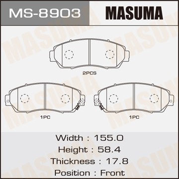 колодки дисковые перед.!\ Honda CR-V III 2.0i-VTEC/2.2i-CTDi 07> MS-8903 MASUMA