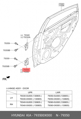 Петля двери 793500X000 HYUNDAI KIA